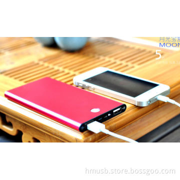 custom logo printting real 8000mah portable power bank with aluminium case